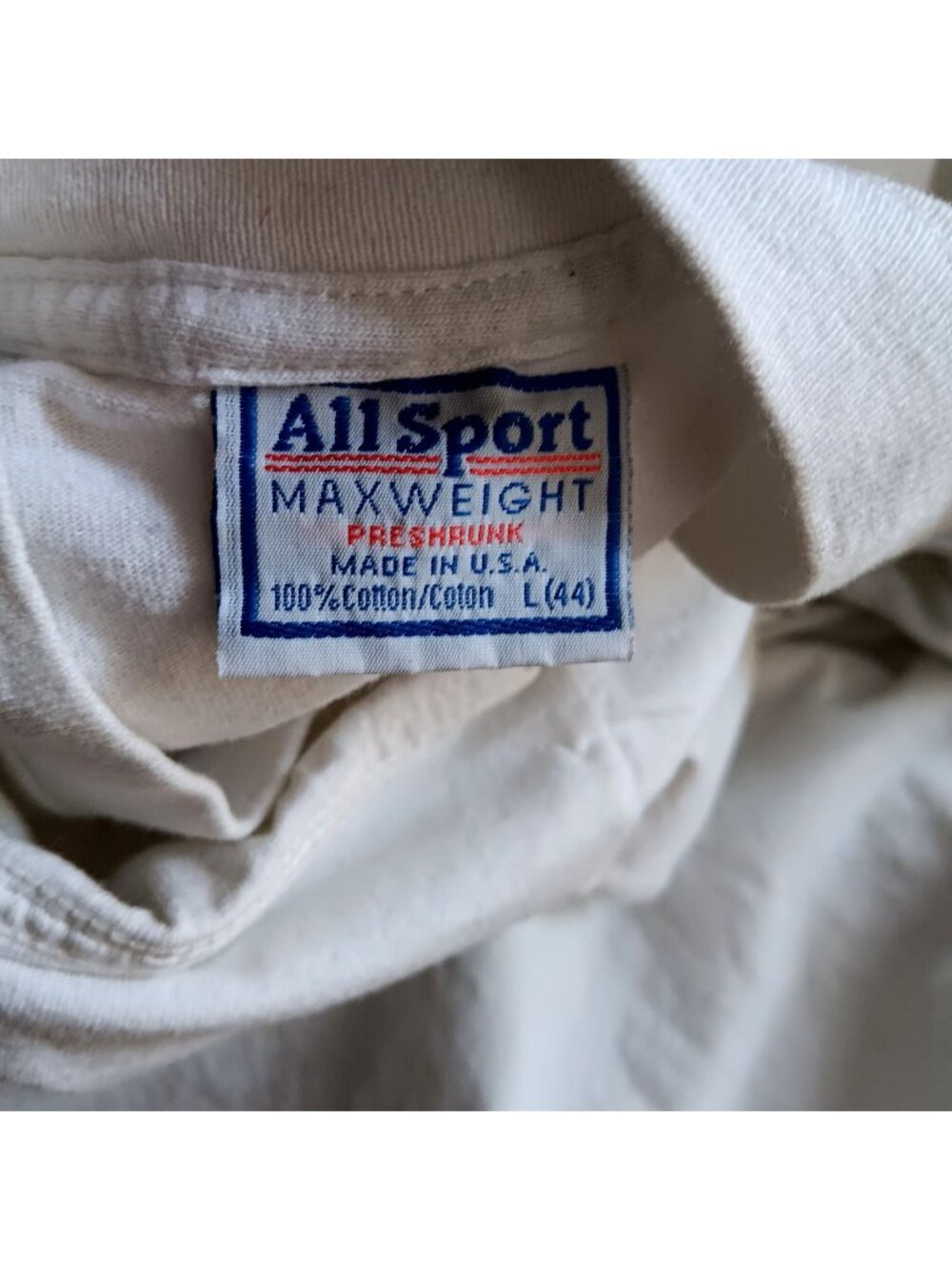 Vintage T-shirt Large Single Stitch Veteran Lover Allsport USA Cotton Lg